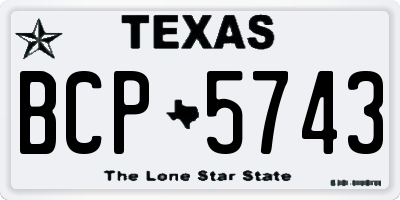 TX license plate BCP5743