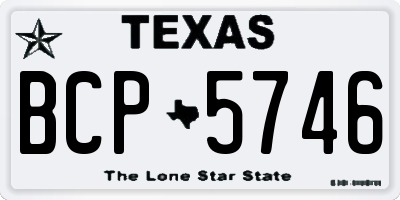 TX license plate BCP5746