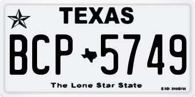 TX license plate BCP5749