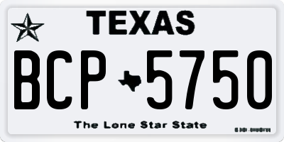 TX license plate BCP5750