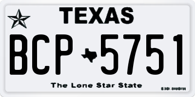 TX license plate BCP5751