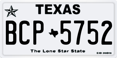 TX license plate BCP5752