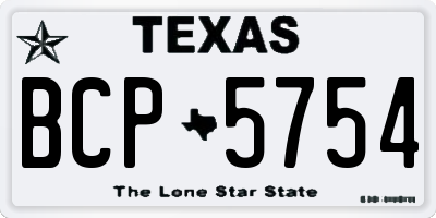 TX license plate BCP5754