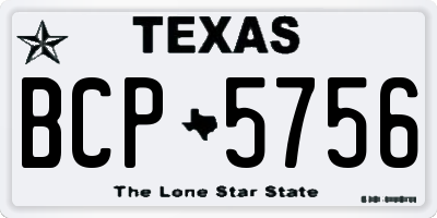 TX license plate BCP5756