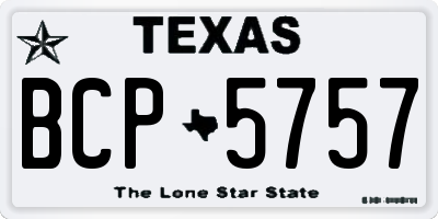 TX license plate BCP5757
