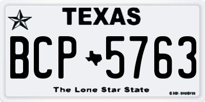 TX license plate BCP5763