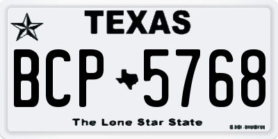 TX license plate BCP5768