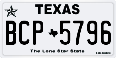 TX license plate BCP5796