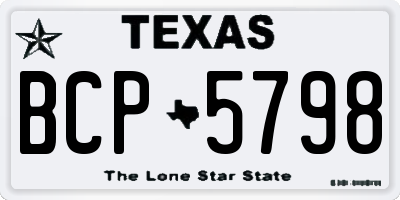 TX license plate BCP5798