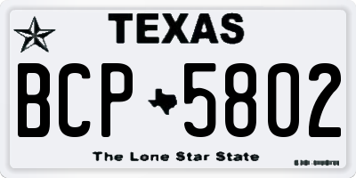 TX license plate BCP5802