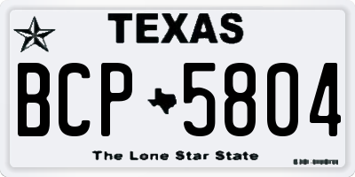 TX license plate BCP5804