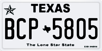 TX license plate BCP5805