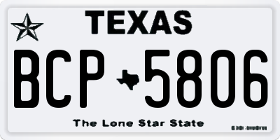 TX license plate BCP5806