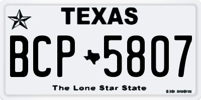 TX license plate BCP5807