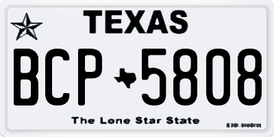 TX license plate BCP5808