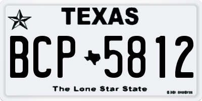 TX license plate BCP5812
