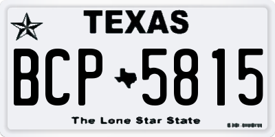 TX license plate BCP5815