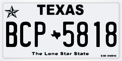 TX license plate BCP5818