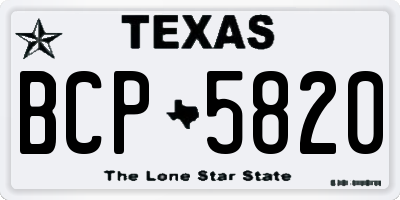 TX license plate BCP5820
