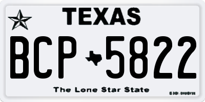 TX license plate BCP5822