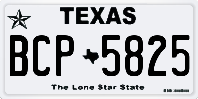 TX license plate BCP5825