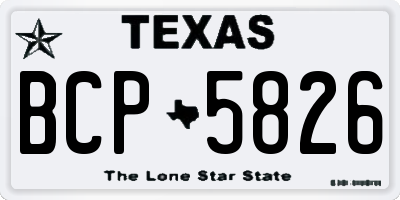 TX license plate BCP5826