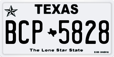 TX license plate BCP5828