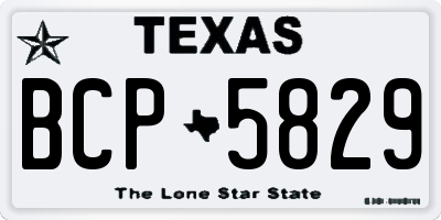 TX license plate BCP5829