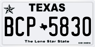 TX license plate BCP5830
