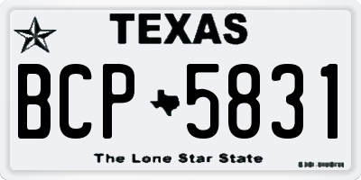 TX license plate BCP5831