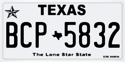 TX license plate BCP5832