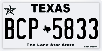 TX license plate BCP5833