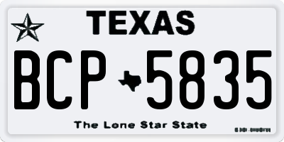 TX license plate BCP5835