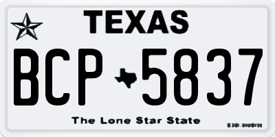 TX license plate BCP5837