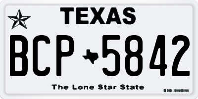 TX license plate BCP5842