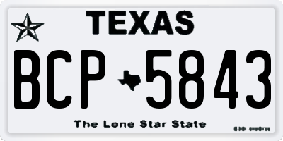 TX license plate BCP5843