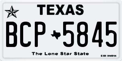 TX license plate BCP5845