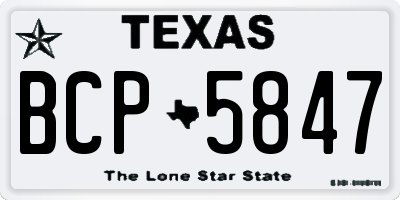 TX license plate BCP5847