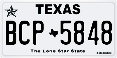 TX license plate BCP5848