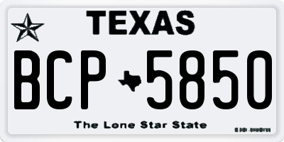 TX license plate BCP5850