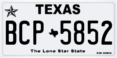 TX license plate BCP5852