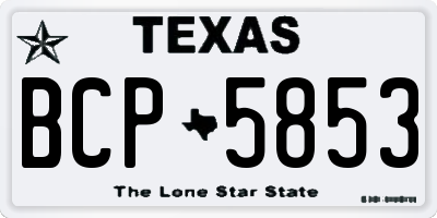 TX license plate BCP5853