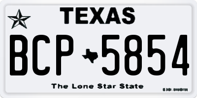 TX license plate BCP5854