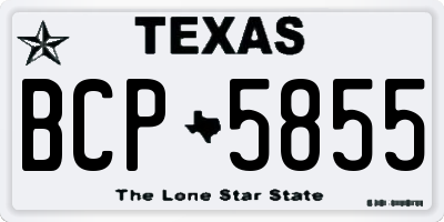 TX license plate BCP5855