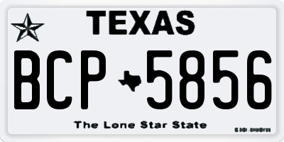 TX license plate BCP5856