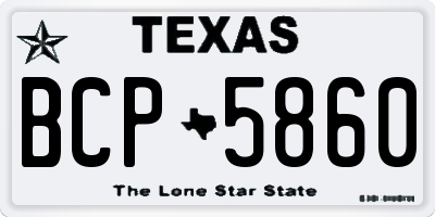 TX license plate BCP5860