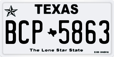 TX license plate BCP5863