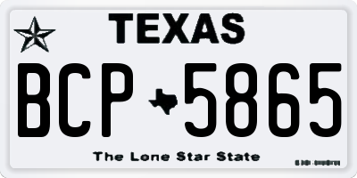 TX license plate BCP5865