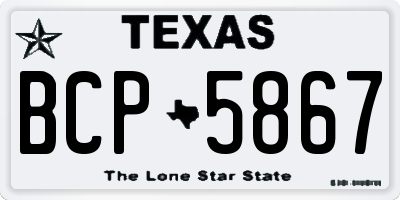 TX license plate BCP5867