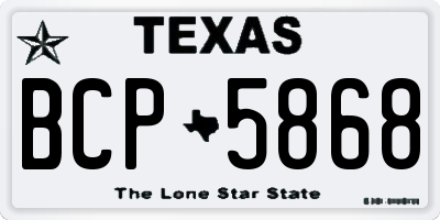 TX license plate BCP5868
